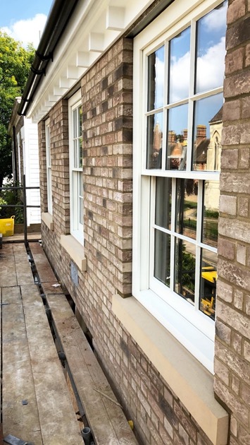Box sash windows, fully spray finished